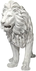 Design Toscano Regal Lion Sentinel of Grisham Manor Outdoor Entryway Garden Statue, Left, 37 Inch Tall, Cast Stone Resin, Antique Stone - Image 6