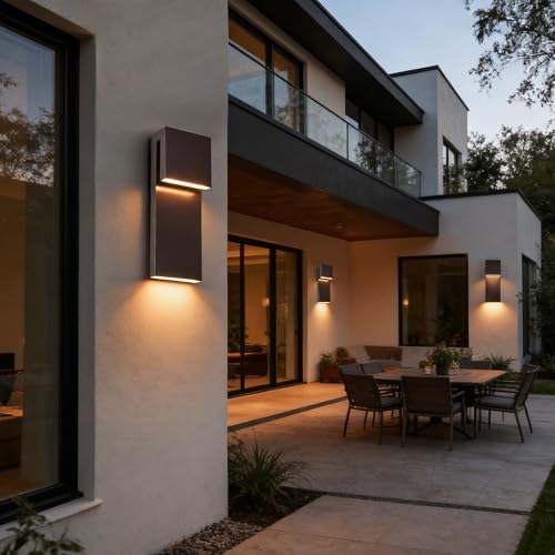 Tarentlight Outdoor Light Fixtures Wall Mount Set of Two, Dusk to Dawn Patio Wall Lamp, Bronze Exterior Lighting Fixtures for Porch, Patio, Backyard, Garage - Waterproof Front Porch Lights - Image 2