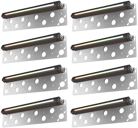 12 Inch LED Color Changing Hardscape Lighting, 2700K-5000K Selectable, 12-24V 7W 280LM Retaining Wall Lights, IP65 Waterproof Low Voltage Landscape Paver Lights, ETL Listed, 8PK by RUNBISON
