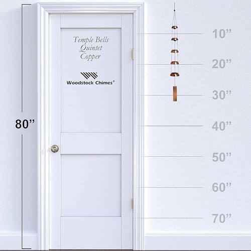 Woodstock Chimes Signature Collection, Woodstock Temple Bells, Quintet (32'') Copper, Wind Bells for Outdoor, Patio, Home or Garden Décor (TB5C) - Image 5