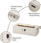COSIEST Outdoor Propane Fire Pit Coffee Table, 42-inch x 13-inch Terrazzo Rectangle Base Patio Heater w Certified, 50,000 BTU Stainless Steel Burner, Free Lava Rocks and Rain Cover - Image 5