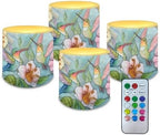 Hummingbird LED Flameless Candles with Realistic Dancing Flame Waterproof Outdoor Battery Operated with Timer & Remote (4 Pack) - Elegant Decor for Weddings, Dinner Party by YUVAMAGIMO