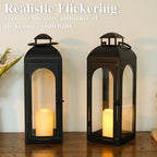 Bdor Decorative Outdoor Lantern Candle,Black Lantern Remote,20 Inch,2 Pack - Image 5