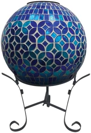 Briarwood Lane Everyday Gazing Ball 10x10 Geometric Blue Solar LED Gazing Ball by BriarwoodLane