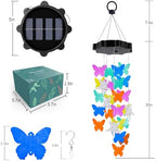 Toodour Hanging Outdoor Solar Butterfly Shell Wind Chimes, Waterproof - Image 7