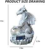 Dragon Solar Garden Statues Outdoor Decoration with Magic Orb,Dragon Figurine Solar LED Lights Lawn Décor,Outside Statue Ornament for Patio, Balcony, Yard,Unique Gifts for Mom Grandma - Image 3
