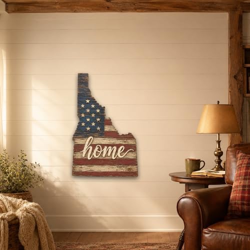 Idaho Home State Shape Sign – Vintage American Flag Wall Art - Image 5