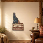 Idaho Home State Shape Sign – Vintage American Flag Wall Art - Image 5