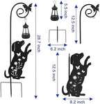 Solar Dog Lantern Garden Stakes 28.7in Metal Outdoor Night Light - Image 5