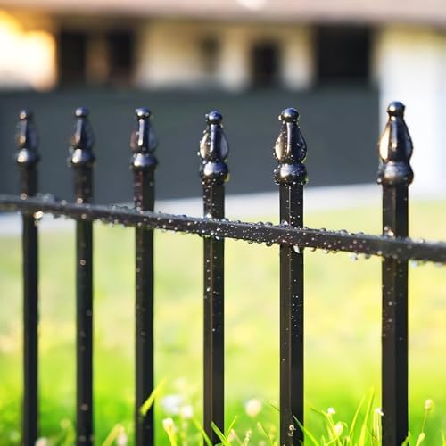Thealyn 42" H x 12.5 Ft Metal Garden Fence with Gate, 5 Panels - Image 4