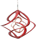 Red and Copper-Plated Metal Double Helix Wind Spinner by RedCarpetStudios