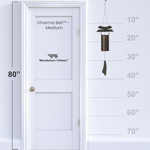 Woodstock Wind Chimes for Outside, Garden, Patio, Porch and Outdoor Decor (38") Antique Copper Dharma Bell Medium (DBMD) - Image 3