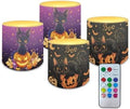 Black Cat Pumpkin Flameless Light Candle Battery Operated Candles with Color Changing Timer Remote Control Fake Pillar Candles for Hallowe'en Decoration by WelcometoLuarisgur