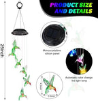 Baquler 4 Pcs Solar Wind Chimes for Outside Hummingbird Angel Butterfly Dragonfly Waterproof Hanging Solar Lights for Patio Garden Yard Porch Outside Gifts for Mom Grandma Women - Image 3