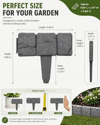 Faux Stone Garden Fence No Dig Landscape Edging Border (White, 20pcs) - Image 7