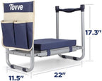 Tovve Foldable Garden Kneeler and Seat, Heavy Duty Garden Stool with 10" Wide Detachable Kneeling Pad, Portable Garden Bench Chair with Large Garden Tool Bag, Gardening Gifts for Women, Seniors, Mom - Image 2