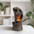 Kalona Tabletop Waterfall Fountain, 3-Tier Indoor Water Fountain for Home Office Decor, Relaxing LED Fountains with Artistic Stone-Look Design for Meditation (23005) - Image 4