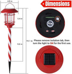 Dynaming 6 Pack Dual Use Solar Christmas Path Lights Outdoor, Hanging Lantern Solar Garden Light with Edison Bulb, Xmas Pathway Markers, Auto On/Off Candy Cane Lights for Patio Yard Walkway Driveway - Image 2