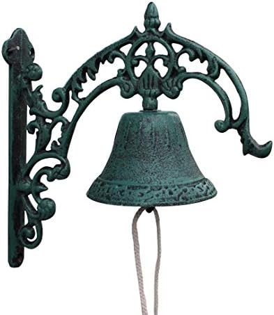 Dinner Bell Outdoor Dinner Bell Made for Ranch House Family Front Door Interior Exterior Décor | Wall Hanging Mount Heavy Cast Solid Iron Decoration Cast Iron Bell by Unknown