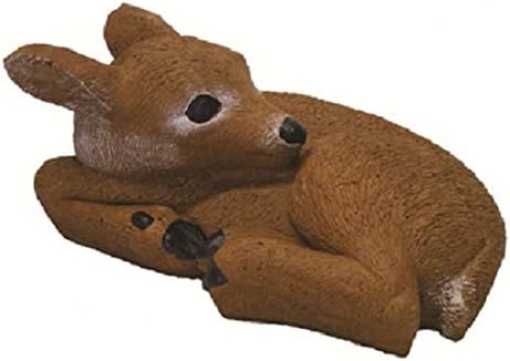 Solid Rock Stoneworks Nature Fawn Stone Statue 14in Long Life Like Color by SolidRockStoneworksLLC