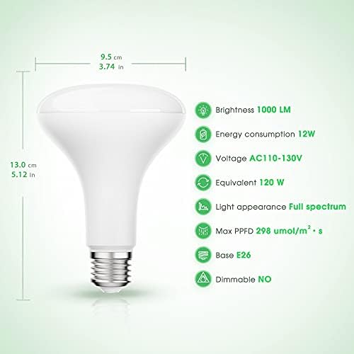 Briignite 4 Pack LED Grow Light Bulb, BR30 Grow Light Bulbs, Full Spectrum - Image 4