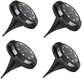 Solar Ground Lights, 8+4 LED Outdoor Solar Disk Lights, Waterproof Bright in-Ground Lights Solar Garden Lights for Landscape Deck Walkway Outdoor, 4 Pack by JHion