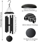 Wind Chimes for Outside Deep Tone, 38" Large WindChimes with 6 Tubes, 100% Rustproof Aluminum, Memorial Gift or Garden Patio Porch and Outdoor Décor(Black) - Image 2