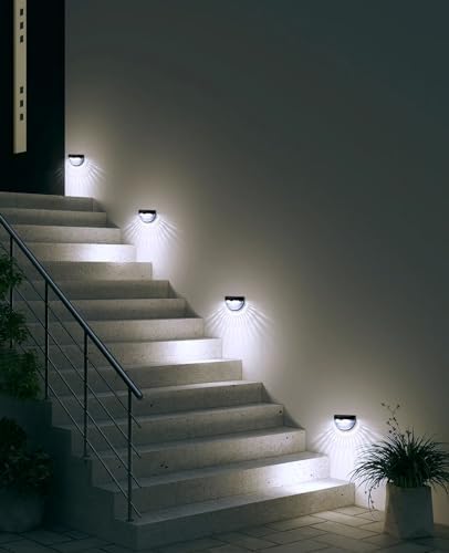 OTHWAY Solar Fence Post Lights Wall Mount Decorative Deck Lighting (Black, 4 Packs) - Image 6