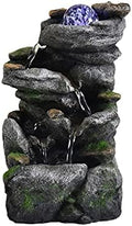 Tabletop Fountains Tabletop Fountain Stacked Rock Waterfall Indoor/Outdoor Synthetic Resin with LED Light Water Fountain Tabletop Exquisite Decoration (Color : A, Size : 5.2 * 6.2 * 10.2in) by Unknown