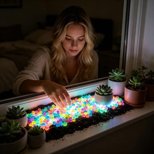 Outdoor Luminous Stones, Glow in the Dark Garden River Pebbles Rocks for Walkways, Stepping Stone Paths, Driveway, Fish Tank, Aquarium, Natural Look Decor(100-600pcs) (400, Mix) - Image 2