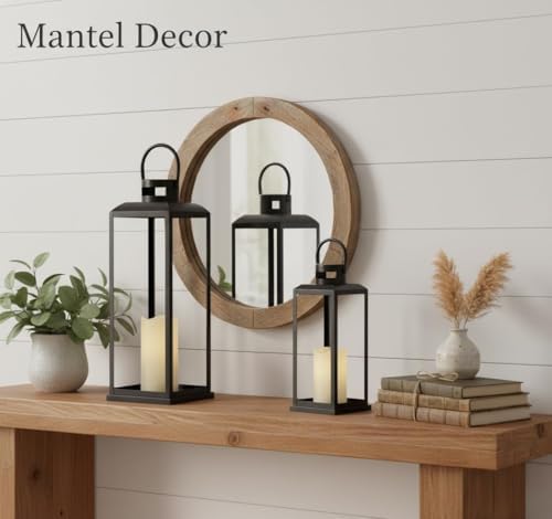 Black Lanterns Decorative Outdoor Indoor, 17" 13" Tall - Image 5
