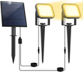 Solar Spot Lights Outdoor, 20 LED IP65 Waterproof Landscape Lighting, Dusk-to-Dawn 3000K Warm White Solar Outdoor Lights for Yard Garden Driveway Porch Walkway, 2-in-1 by CREPOW