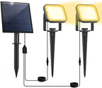 Solar Spot Lights Outdoor, 20 LED IP65 Waterproof Landscape Lighting, Dusk-to-Dawn 3000K Warm White Solar Outdoor Lights for Yard Garden Driveway Porch Walkway, 2-in-1 by CREPOW