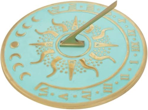 Solstice NESW Summer Vibes Sun Clock Sundial Blue Verdigris Finish 10" Dia Vintage Sun Dial Garden or Lawn Clock Compass Round Patio Outdoor Compass Sundials for Yards - Image 3