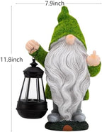 Garden Gnome 11.8 in, Funny Gnomes with Solar Lantern for Patio Decor Yard Christmas Fairy Garden Gift, Garden Statues Outdoor Clearance - Image 4