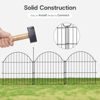 Garden Fence Panels, 24in H x 9.68ft L, 5 Panels Rust-Resistant Decorative Garden Fence, No Dig Small Garden Fence, Animal Barrier Fence for Garden Yard Flower Bed Patio Outdoor - Image 3