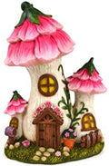 Touch of Nature Miniature 8" Pink Mushroom House with Flower, Minis - Gnome - Fairy Garden Accessories - Miniature Figurines by Touch+of+Nature