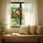 Gnome Beekeeping Stained Glass Suncatcher – Square Hanging Window Panel for Home, Garden, Nursery, Halloween, Christmas, Memorial Day – Whimsical Glass Art Gift for Gnome Lovers b9jpfw - Image 7