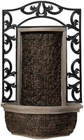 XBrand 30.31 in. H Stone and Black Polyresin Metal Wall-Mounted Waterfall Fountain with Pump for Indoor Outdoor Home, Patio and Garden Art Centerpiece by XBrandHomeGarden