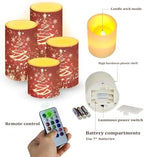 Christmas Tree Firework Battery Operated Flameless Candles with Timer Remote 4 Pack Flickering LED Candles for Indoor Outdoor Winter Home Decorations - Image 2
