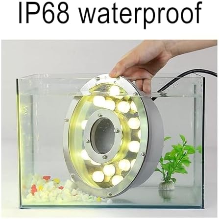 LED Ring Fountain Light - RGB Underwater Light, 12/24V Submersible Underwater Landscape Spotlight, IP68 Waterproof Middle Hole Swimming Pool Light, for Fountain/Landscape Decoration(6w,12V) - Image 7