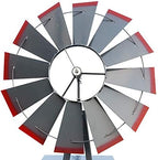 Garden Windmill for Yard Decor 8 ft, Tall Metal Windmill with Spinning Blades, Weather-Resistant Outdoor Windmill for Lawn, Farmhouse, Rustic & Farm Decor, Grey - Image 5