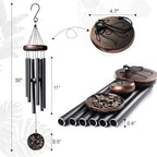Vanquer Gift Wind Chimes for Outside - 30'' Wind Chimes Outdoor Clearance, Windchimes Outdoors, Memorial Wind Chimes, Sympathy Gift, Patio, Home Décor, Vintage Black (30" Hummingbird) - Image 2