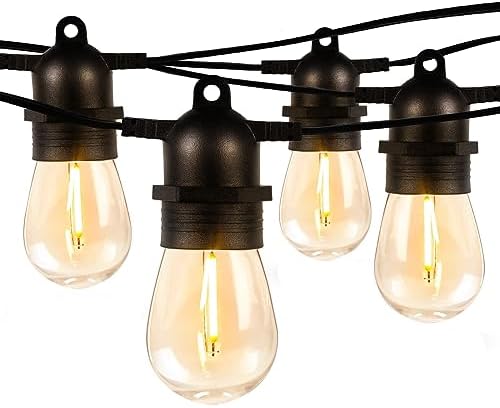 Lepro S14 Outdoor String Lights, 50ft Patio Lights with 15 LED Edison Bulbs by Lepro