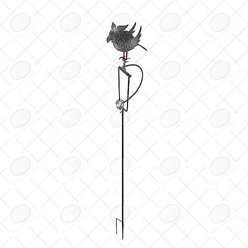 Red Carpet Studios Garden Stake Yard Art Metal and Glass Balance Rocker with 4-Prong Stake, 55" Tall, Owl - Image 3
