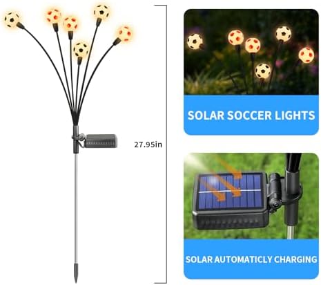 vignuto 2026 Solar Soccer Lights, 8 Packs 48LED, Solar Lights Outdoor Waterproof, World Cup Decorations, Garden Decor, Patio Decor, Unique Decor for Soccer Game. - Image 2