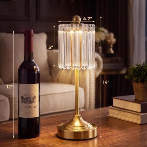 Vintage Cordless Accent Table Lamp 14" High - Image 5