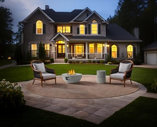 37'' Round Propane Fire Pit Table Set with Hidden Tank Cover - 2-Piece Outdoor Patio Heater, ETL Certified Steel Firepit for Backyard, Deck, Garden (Gas Tank Not Included). - Image 7