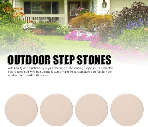 Garden Stepping Stones Beige Decorative Outdoor Stepping Stone with Ground Stakes for Lawn Garden Pathway Walkway - Image 4