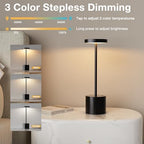 Cordless Rechargeable Table Lamp, 4000mAh Battery Operated, Black, 2 Pack - Image 3
